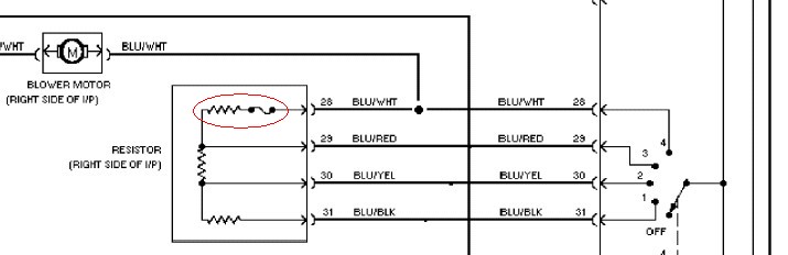1993 Nissan blower motor wiring